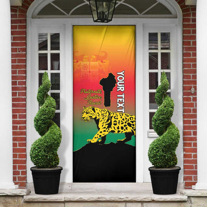 Personalized Benin National Day Door Cover Leopard With Coat Of Arms
