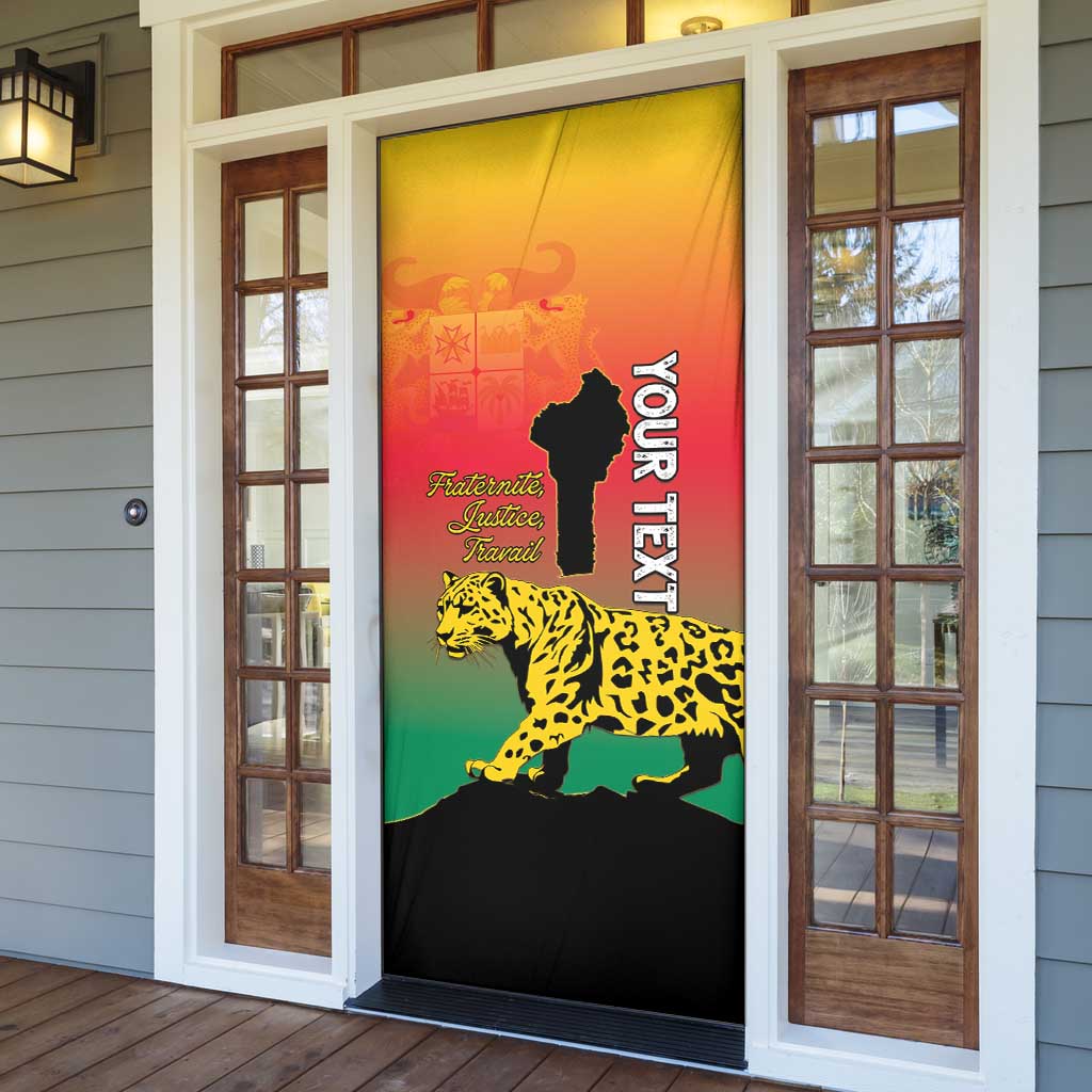 Personalized Benin National Day Door Cover Leopard With Coat Of Arms