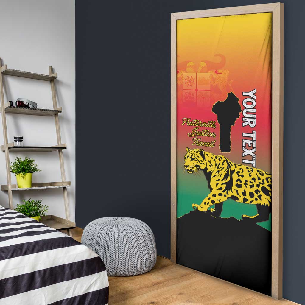 Personalized Benin National Day Door Cover Leopard With Coat Of Arms