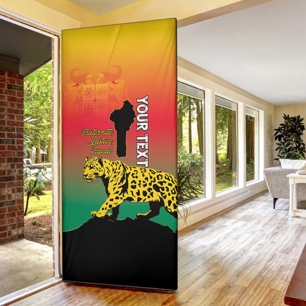 Personalized Benin National Day Door Cover Leopard With Coat Of Arms