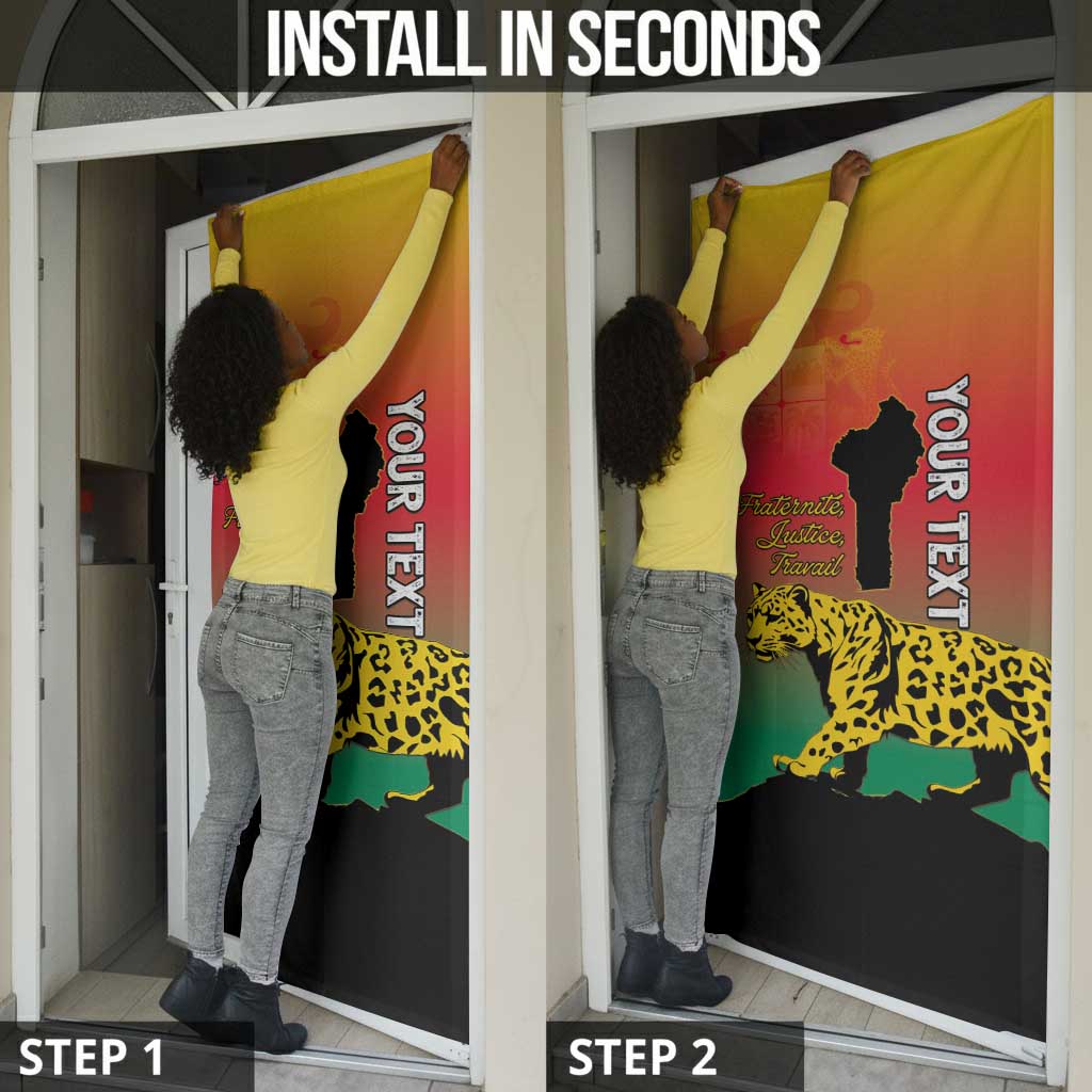 Personalized Benin National Day Door Cover Leopard With Coat Of Arms