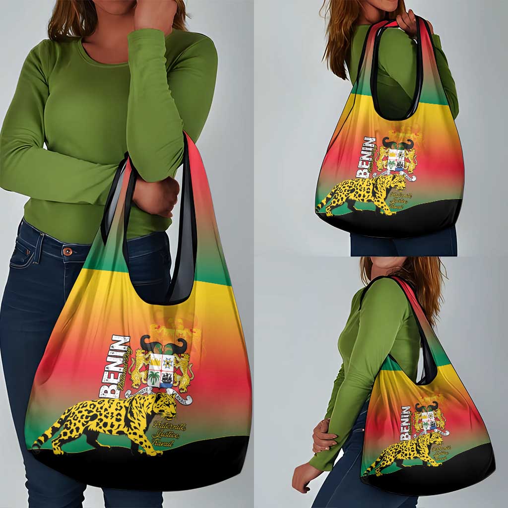 Benin National Day Grocery Bag Leopard With Coat Of Arms - African Pride