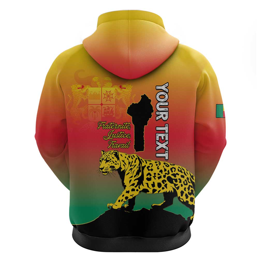 Personalized Benin National Day Hoodie Leopard With Coat Of Arms - African Pride