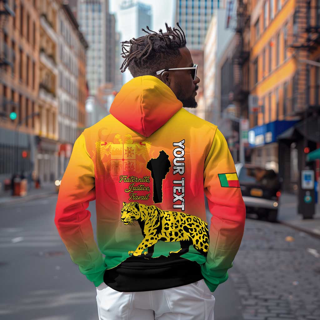 Personalized Benin National Day Hoodie Leopard With Coat Of Arms - African Pride