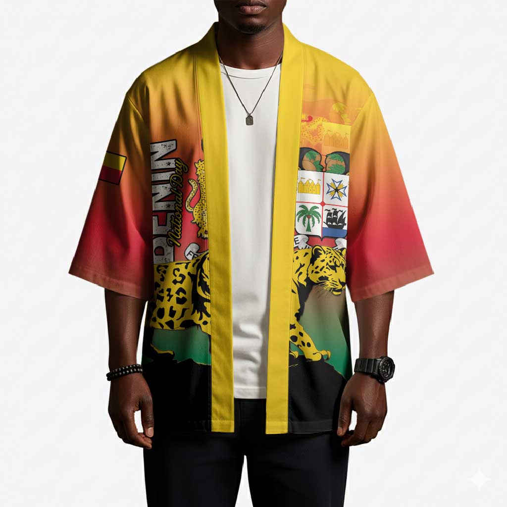 Personalized Benin National Day Kimono Leopard With Coat Of Arms