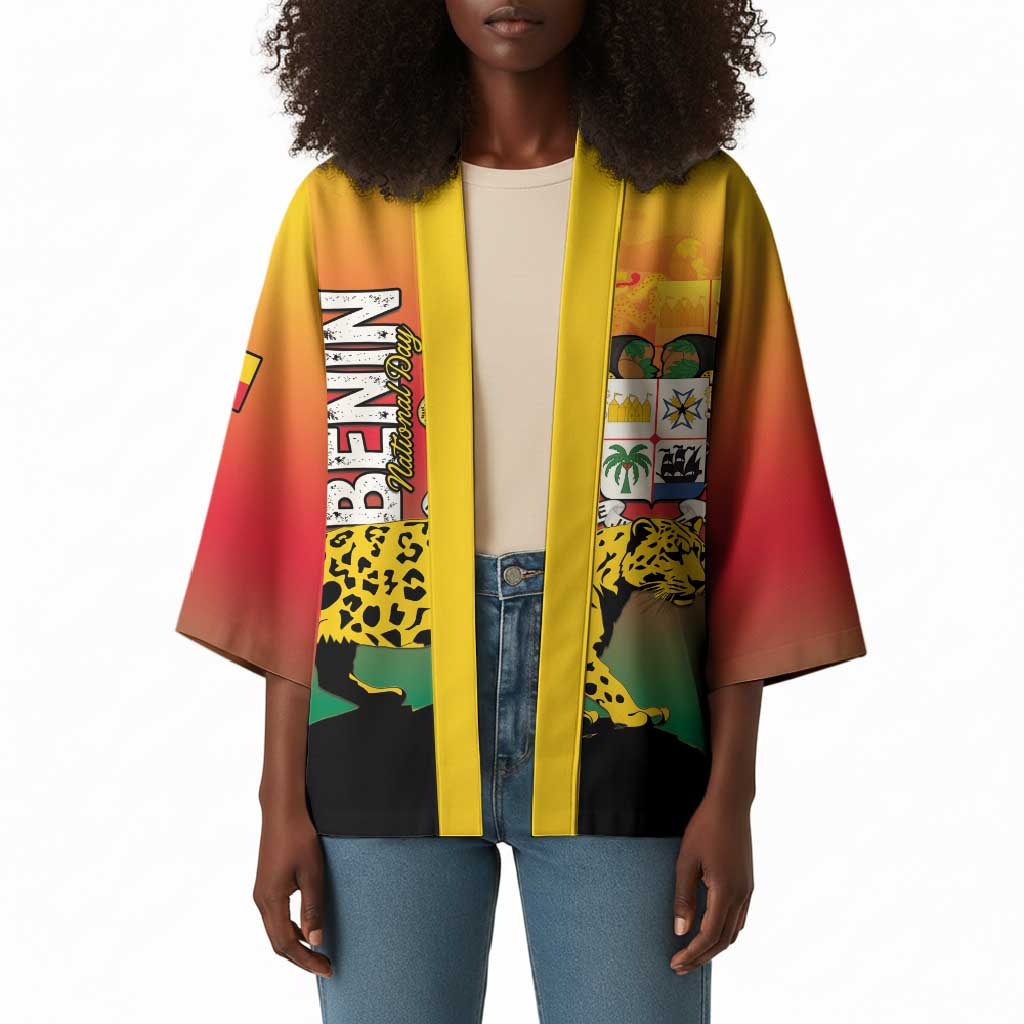 Personalized Benin National Day Kimono Leopard With Coat Of Arms