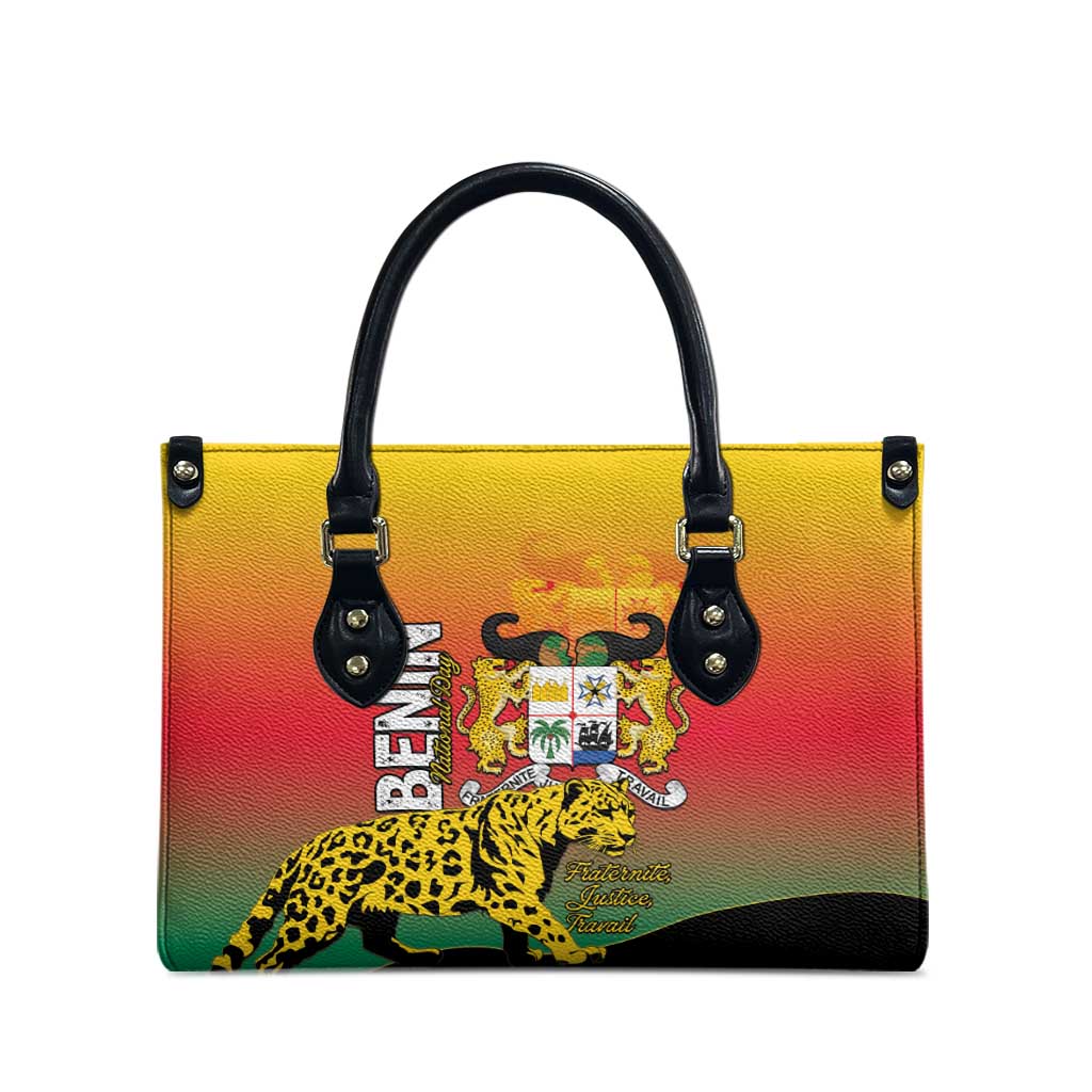Benin National Day Leather Bag Leopard With Coat Of Arms