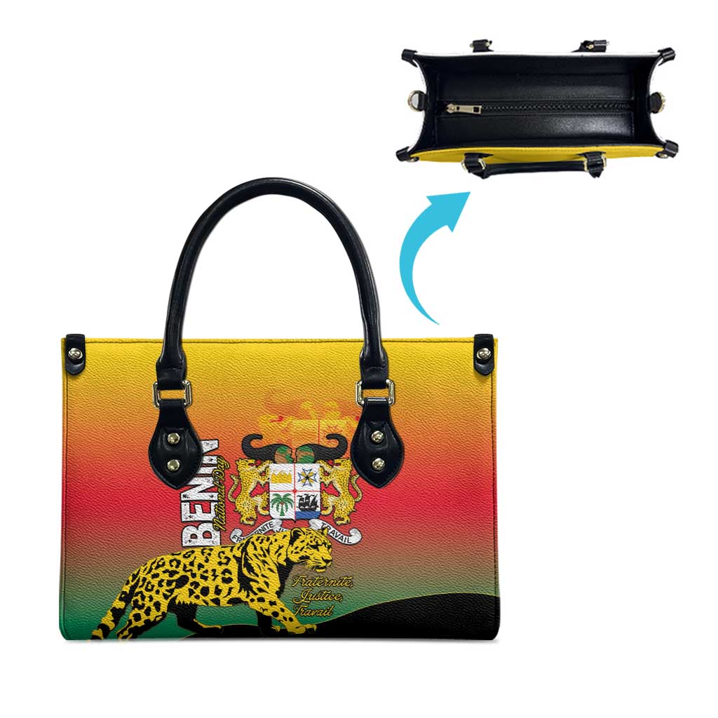 Benin National Day Leather Bag Leopard With Coat Of Arms