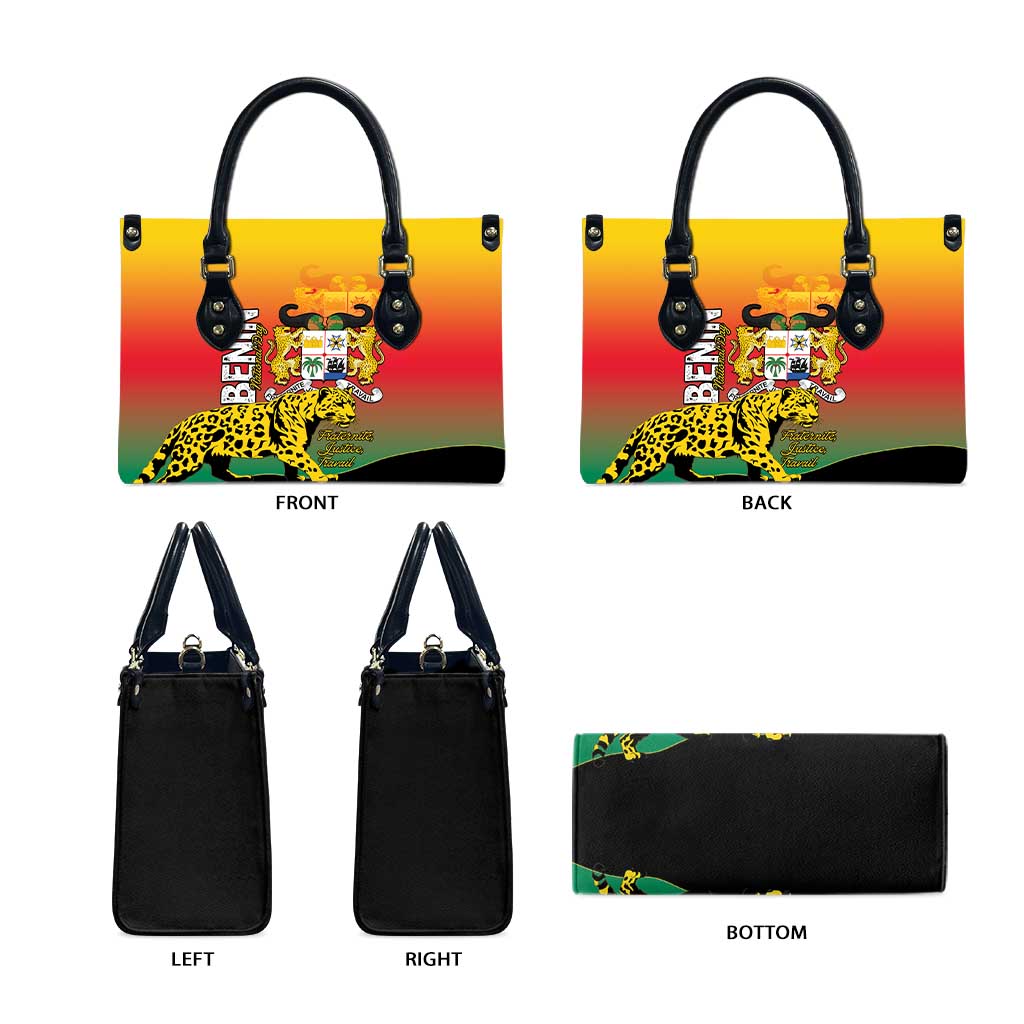 Benin National Day Leather Bag Leopard With Coat Of Arms