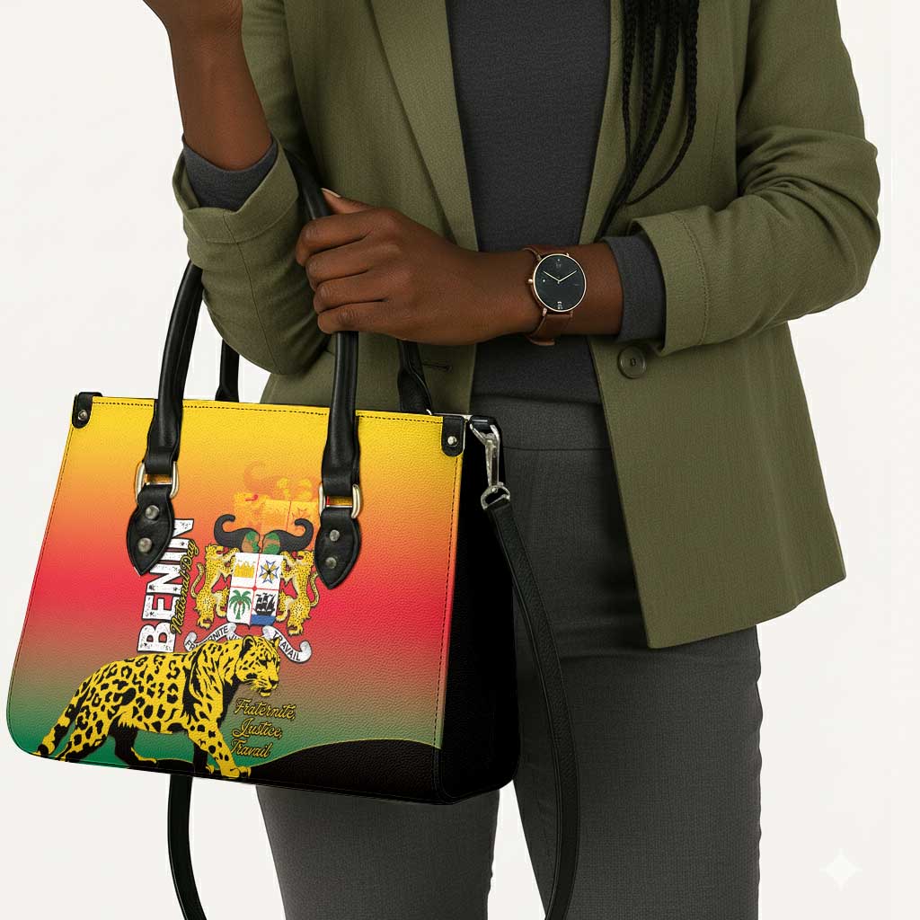 Benin National Day Leather Bag Leopard With Coat Of Arms