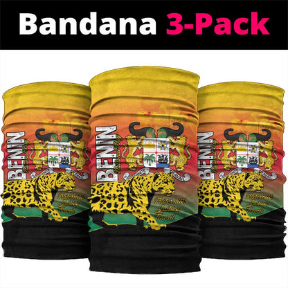 Benin National Day Neck Gaiter Leopard Coat Of Arms LT15