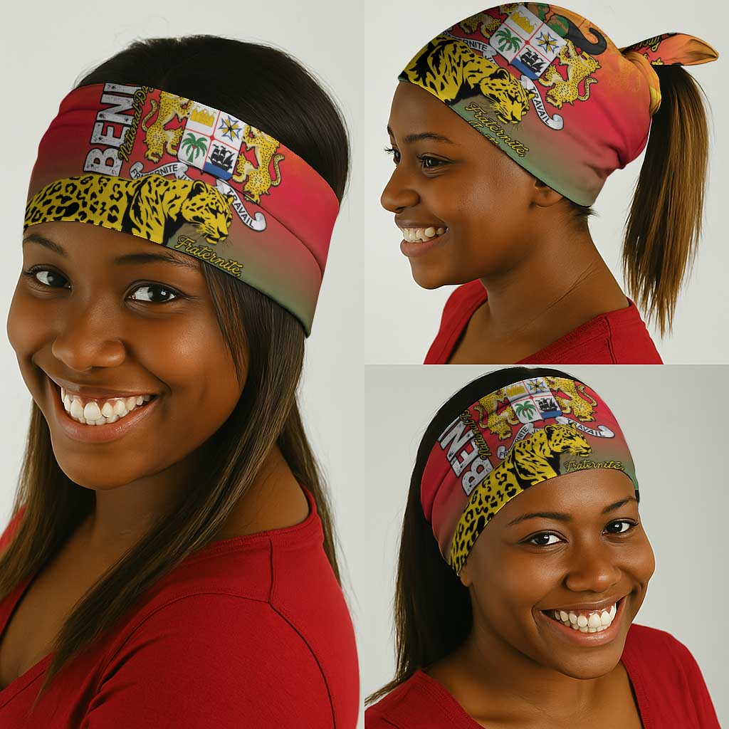 Benin National Day Neck Gaiter Leopard Coat Of Arms LT15