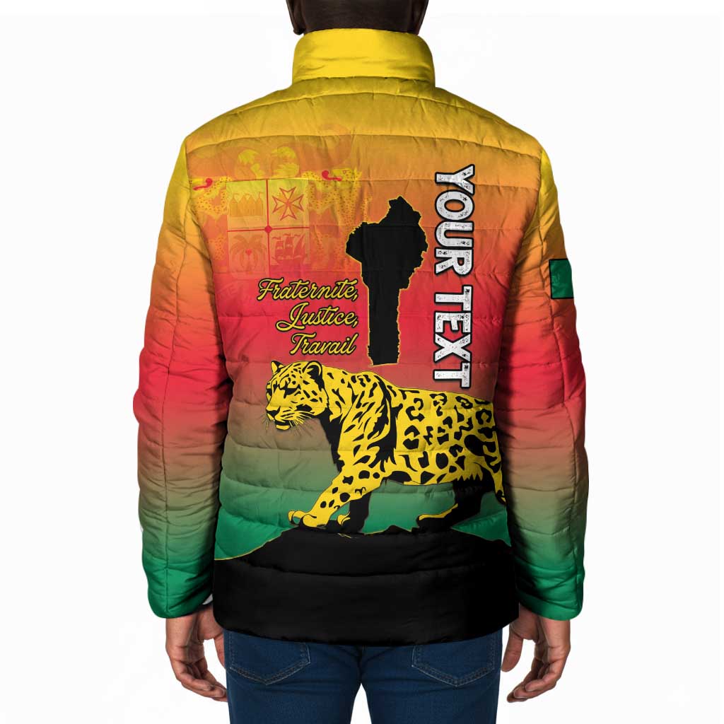 Personalized Benin National Day Padded Jacket Leopard With Coat Of Arms