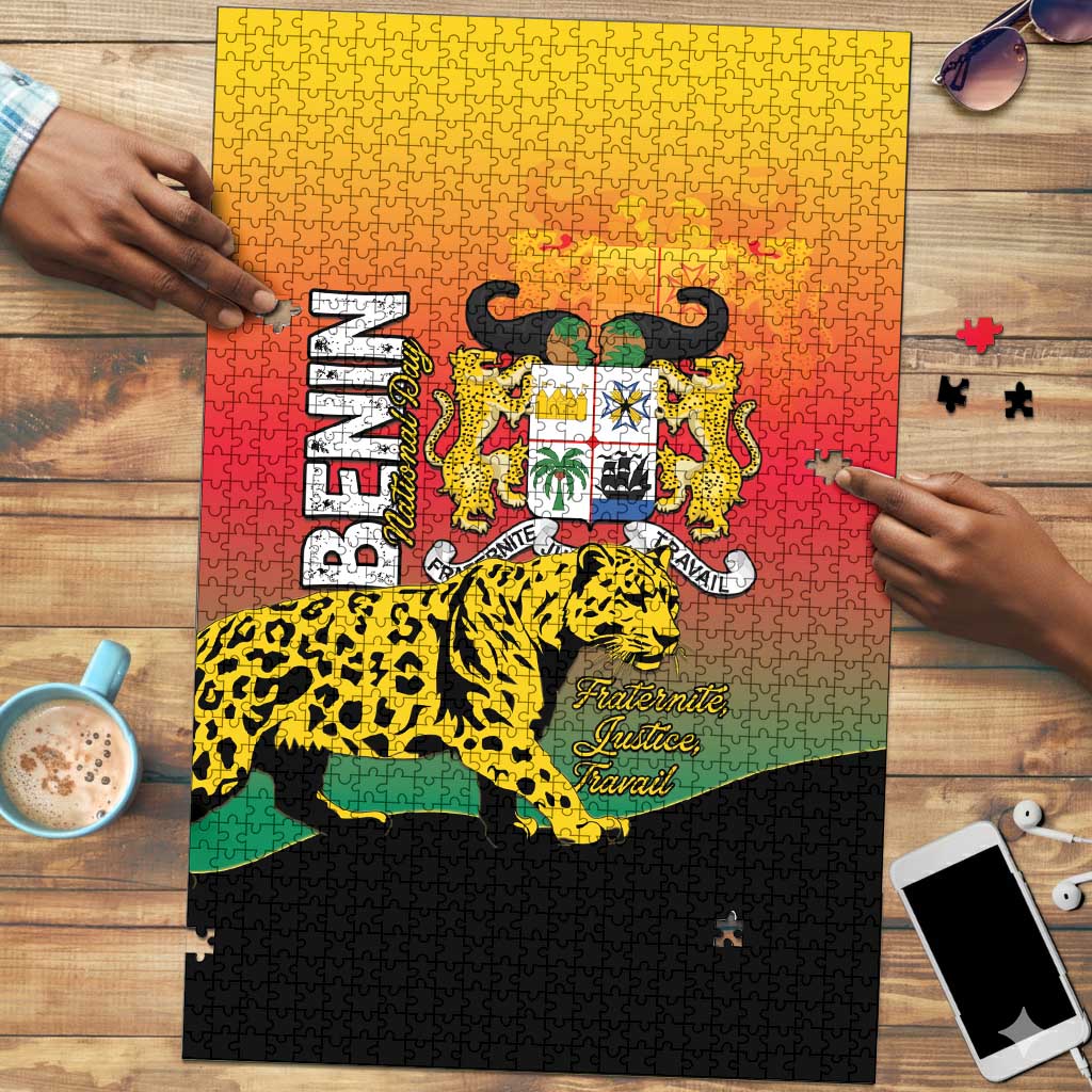 Benin National Day Puzzle Leopard With Coat Of Arms