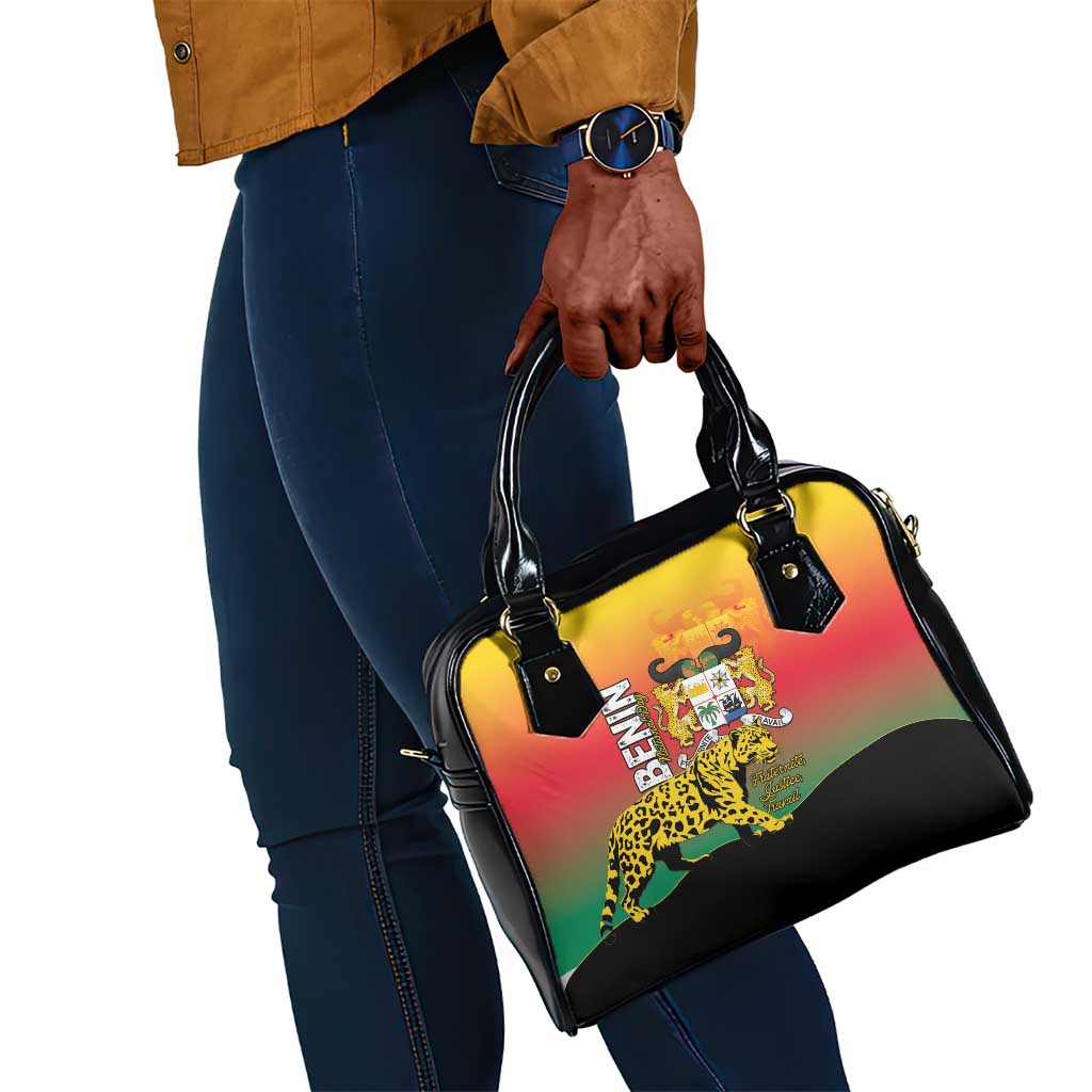 Benin National Day Shoulder Handbag Leopard With Coat Of Arms - African Pride