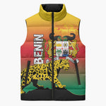 Personalized Benin National Day Sleeveless Puffer Jacket Leopard With Coat Of Arms