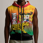 Personalized Benin National Day Sleeveless Zip Hoodie Leopard With Coat Of Arms - African Pride