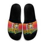 Benin National Day Slide Sandals Leopard With Coat Of Arms