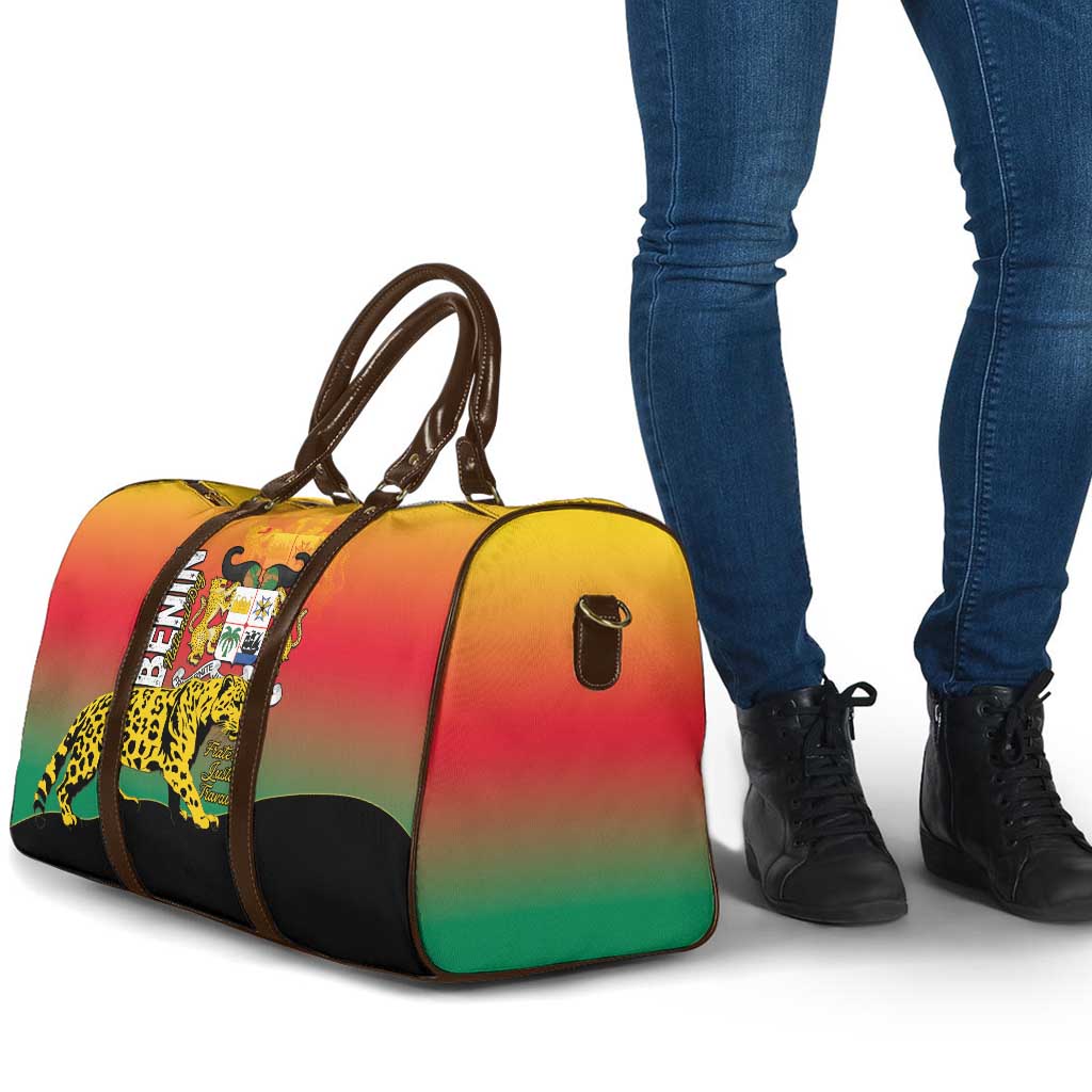 Benin National Day Travel Bag Leopard With Coat Of Arms