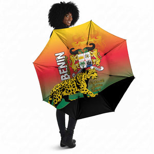 Benin National Day Umbrella Leopard With Coat Of Arms