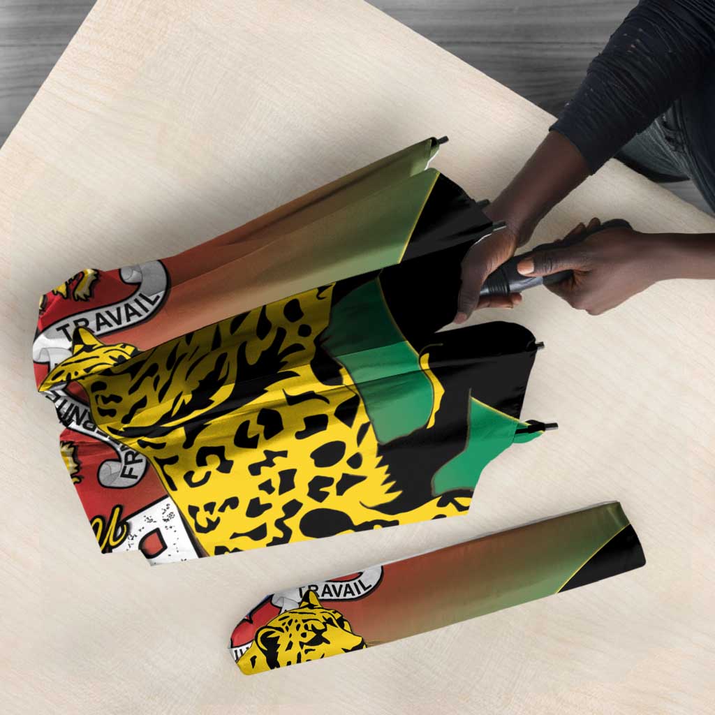 Benin National Day Umbrella Leopard With Coat Of Arms