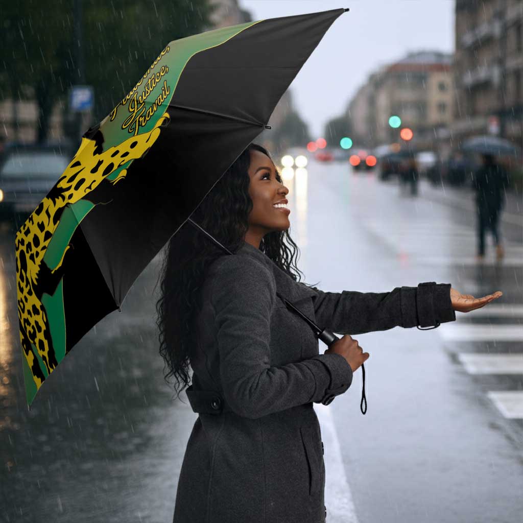 Benin National Day Umbrella Leopard With Coat Of Arms