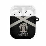 Jamaica AirPods Case Coat Of Arms With Rastafarian Lion Silver Color