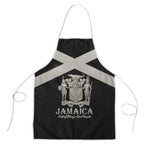 Jamaica Apron Coat Of Arms With Rastafarian Lion Silver Color