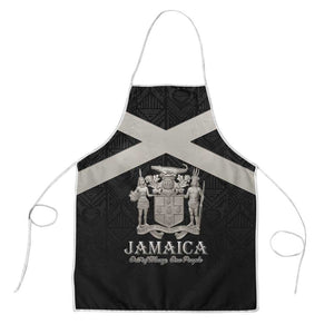 Jamaica Apron Coat Of Arms With Rastafarian Lion Silver Color