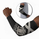 Personalized Jamaica Arm Sleeves Coat Of Arms With Rastafarian Lion Silver Color