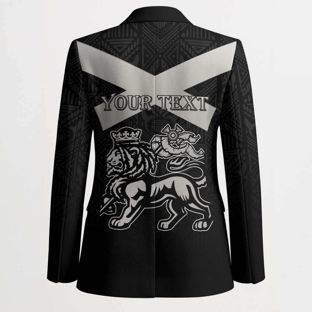 Personalized Jamaica Blazer Coat Of Arms With Rastafarian Lion Silver Color