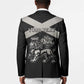 Personalized Jamaica Blazer Coat Of Arms With Rastafarian Lion Silver Color