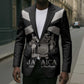Personalized Jamaica Blazer Coat Of Arms With Rastafarian Lion Silver Color