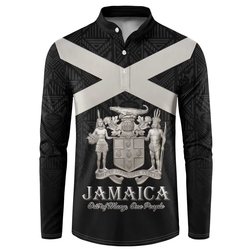 Personalized Jamaica Button Sweatshirt Coat Of Arms With Rastafarian Lion Silver Color