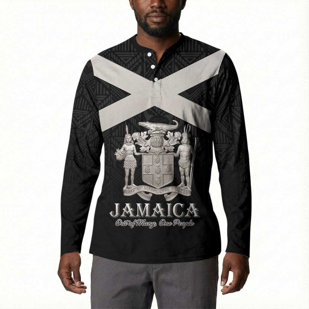 Personalized Jamaica Button Sweatshirt Coat Of Arms With Rastafarian Lion Silver Color