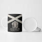 Personalized Jamaica Ceramic Mug Coat Of Arms With Rastafarian Lion Silver Color