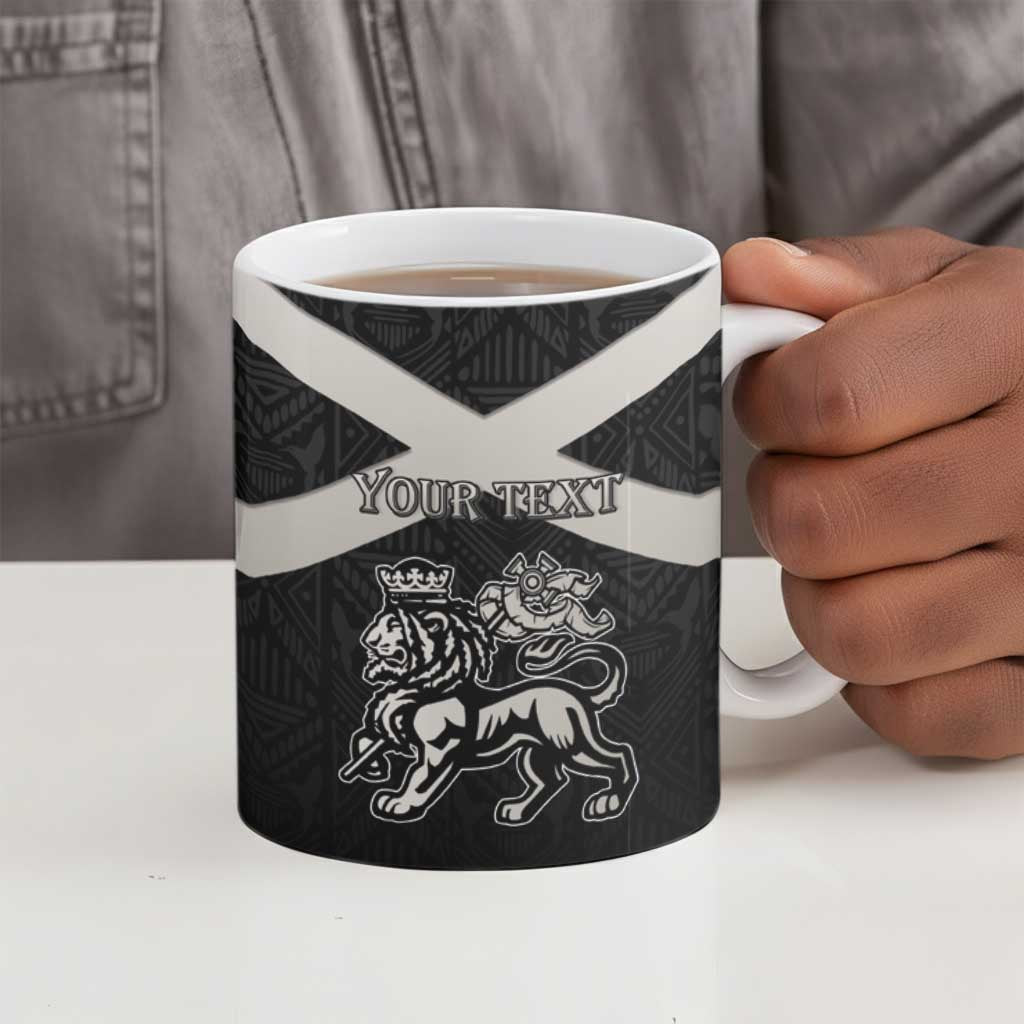 Personalized Jamaica Ceramic Mug Coat Of Arms With Rastafarian Lion Silver Color