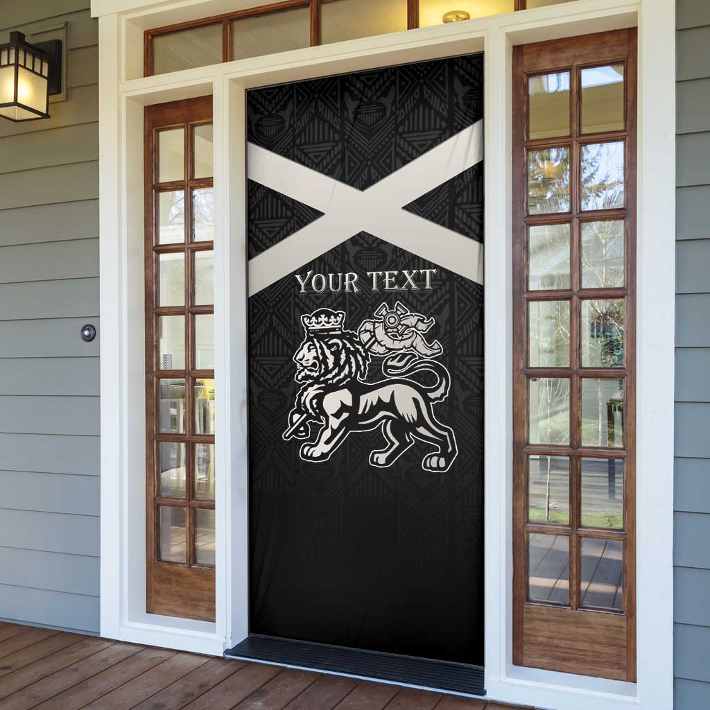 Personalized Jamaica Door Cover Coat Of Arms With Rastafarian Lion Silver Color