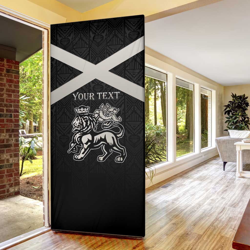 Personalized Jamaica Door Cover Coat Of Arms With Rastafarian Lion Silver Color