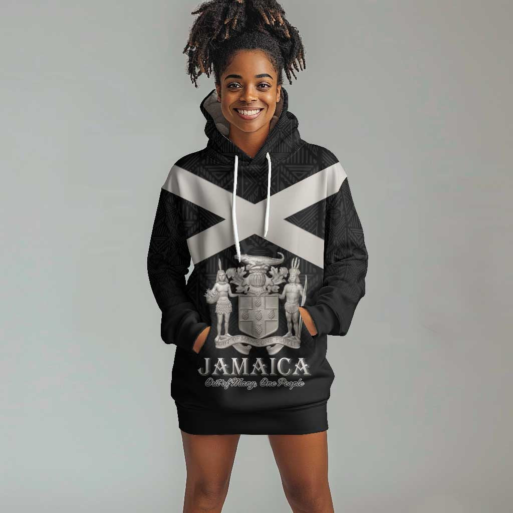 Personalized Jamaica Hoodie Dress Out of Many One People Silver Color - African Pride
