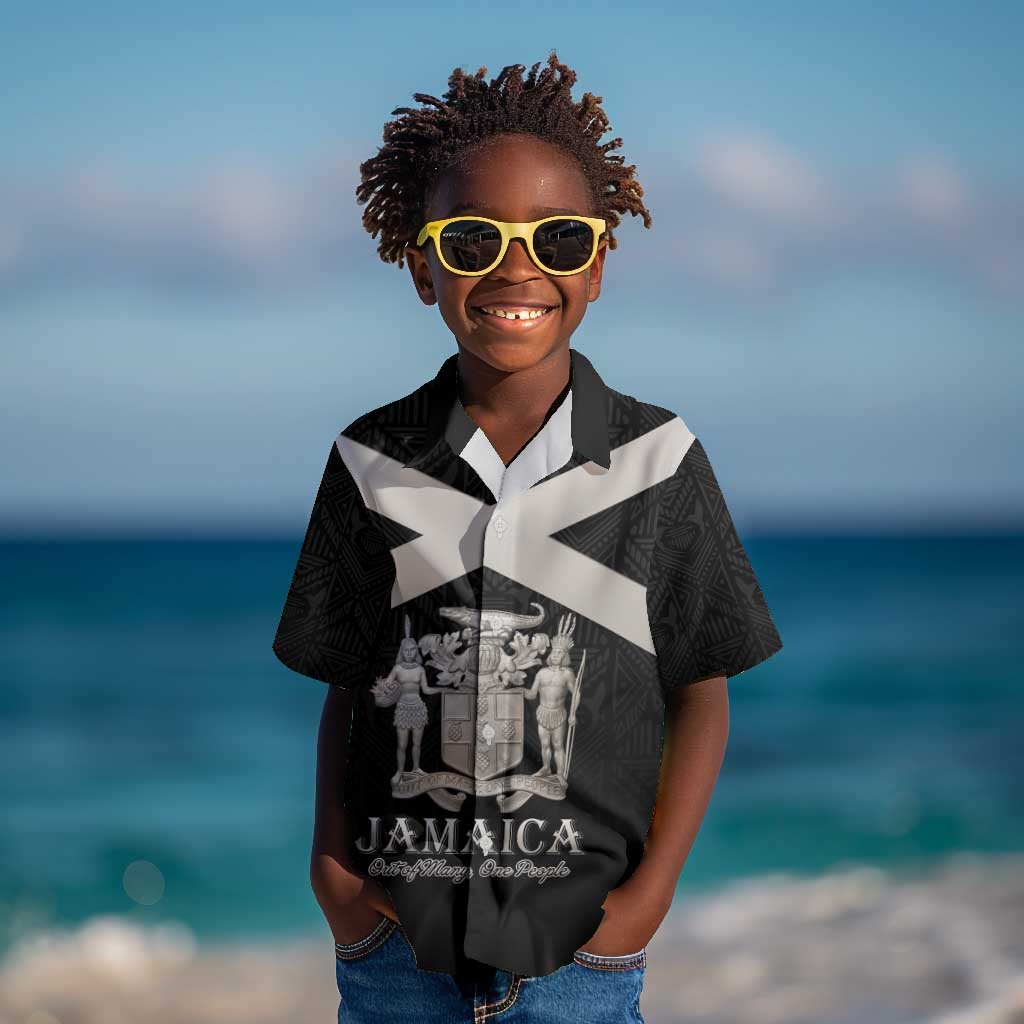 Personalized Jamaica Kid Hawaiian Shirt Out of Many One People Silver Color - African Pride