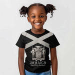 Personalized Jamaica Kid T shirt Out of Many One People Silver Color - African Pride