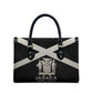 Jamaica Leather Bag Coat Of Arms With Rastafarian Lion Silver Color