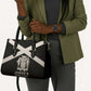 Jamaica Leather Bag Coat Of Arms With Rastafarian Lion Silver Color