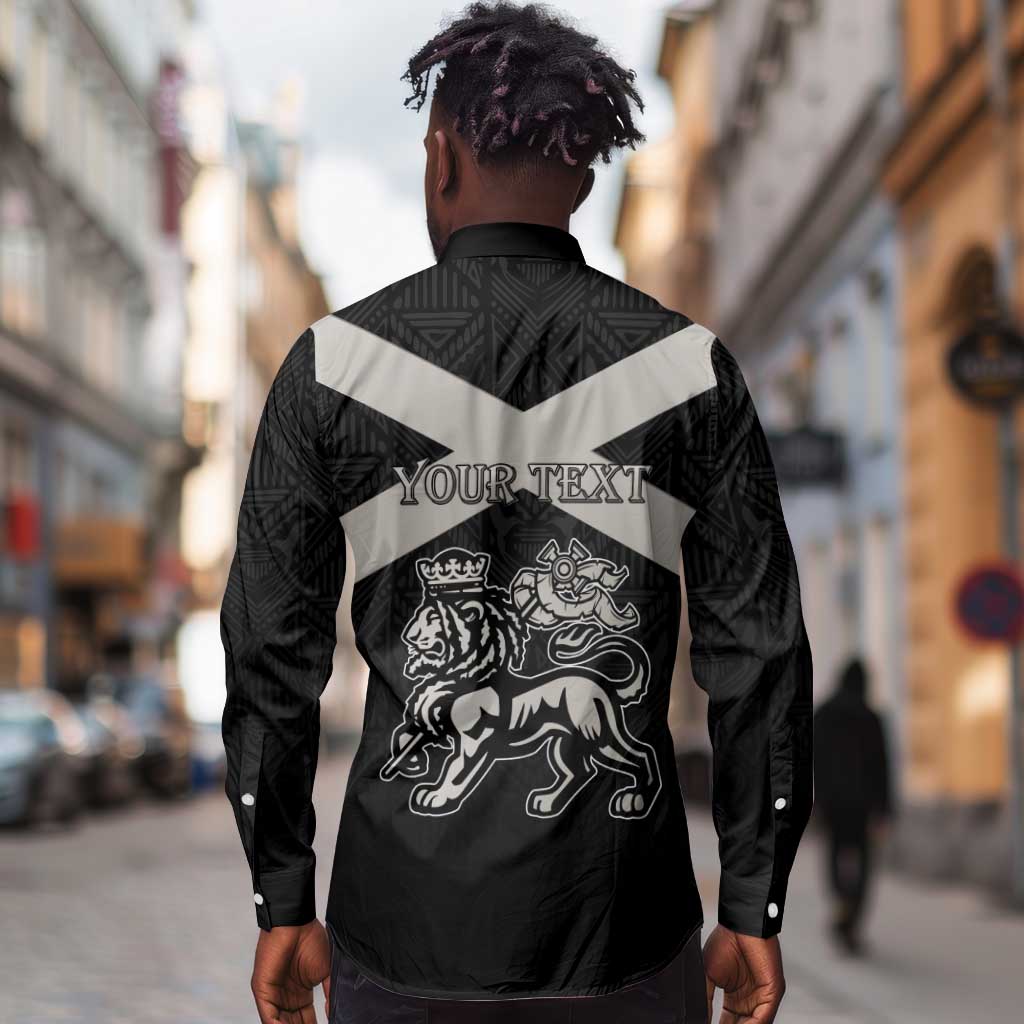 Personalized Jamaica Long Sleeve Button Shirt Out of Many One People Silver Color - African Pride