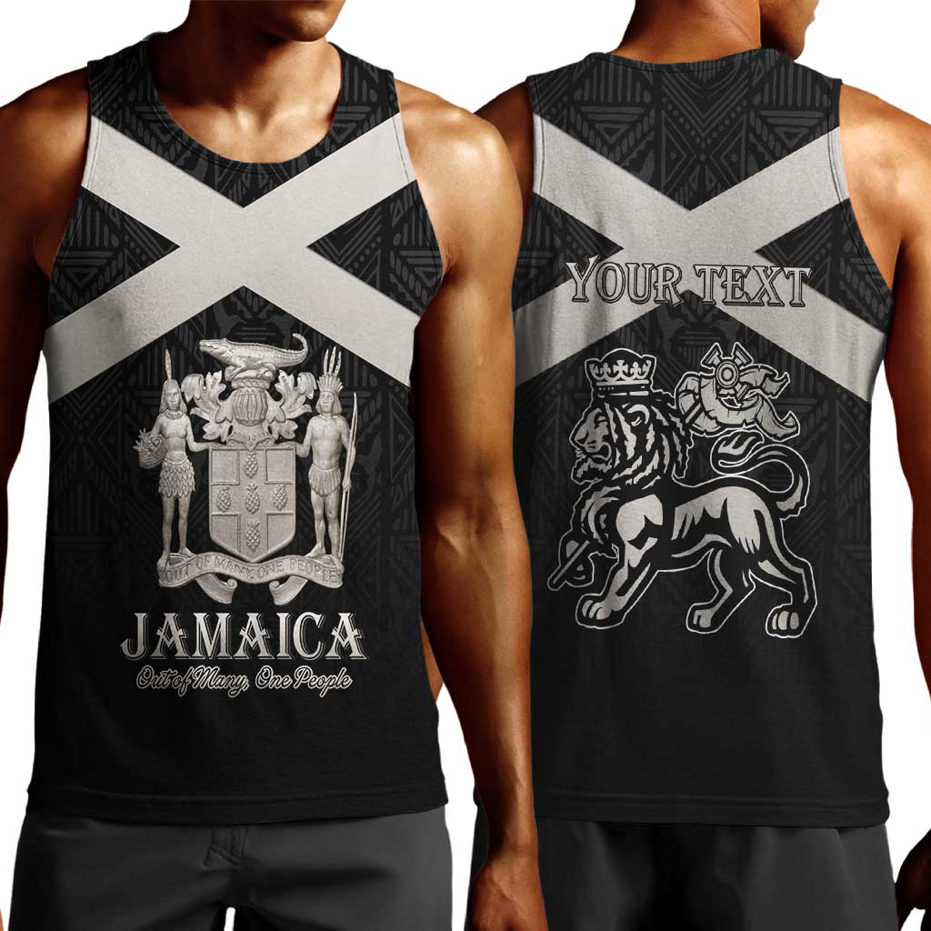 Personalized Jamaica Men Tank Top Out of Many One People Silver Color - African Pride