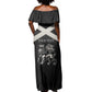 Personalized Jamaica Off Shoulder Maxi Dress Out of Many One People Silver Color - African Pride