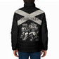Personalized Jamaica Padded Jacket Coat Of Arms With Rastafarian Lion Silver Color