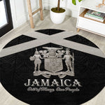 Jamaica Round Carpet Out of Many One People Silver Color - African Pride