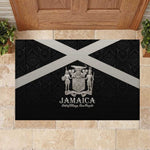 Jamaica Rubber Doormat Out of Many One People Silver Color - African Pride